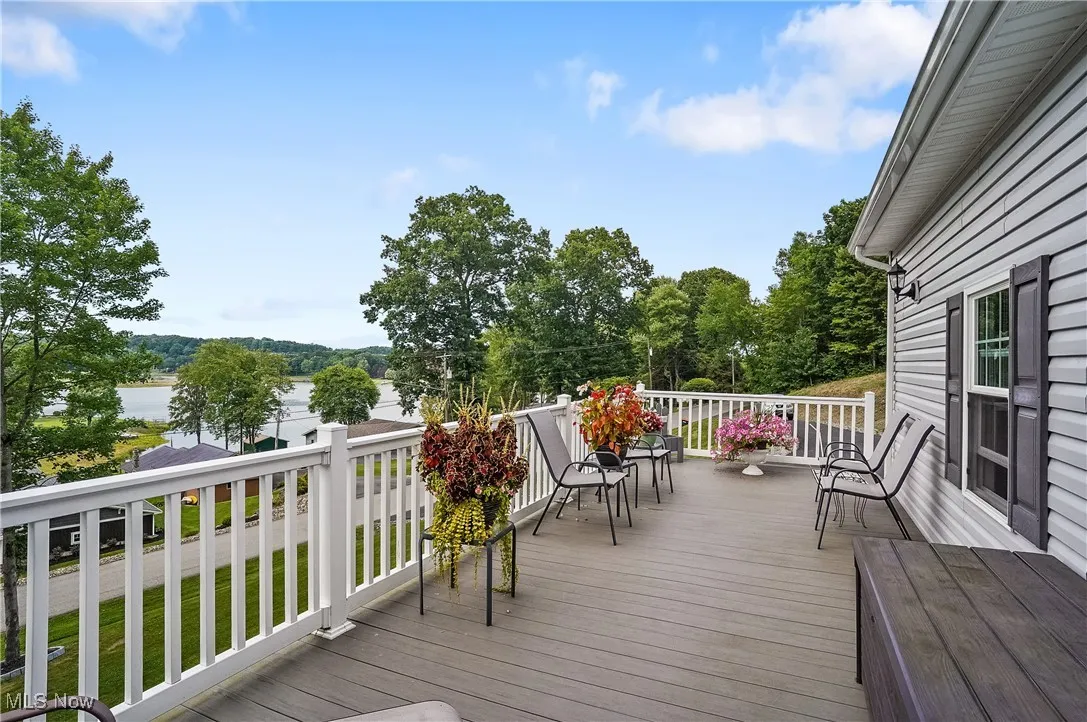Composite terrace with a water view