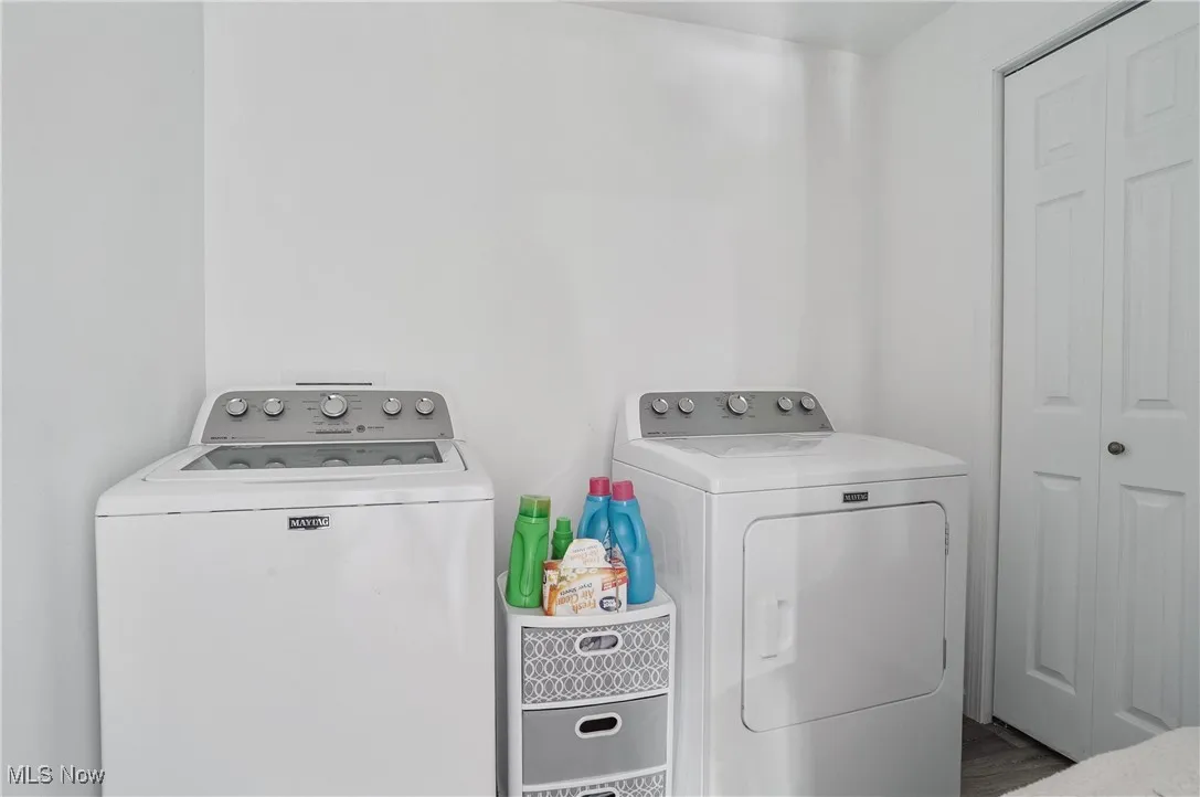 Laundry room featuring washer and dryer