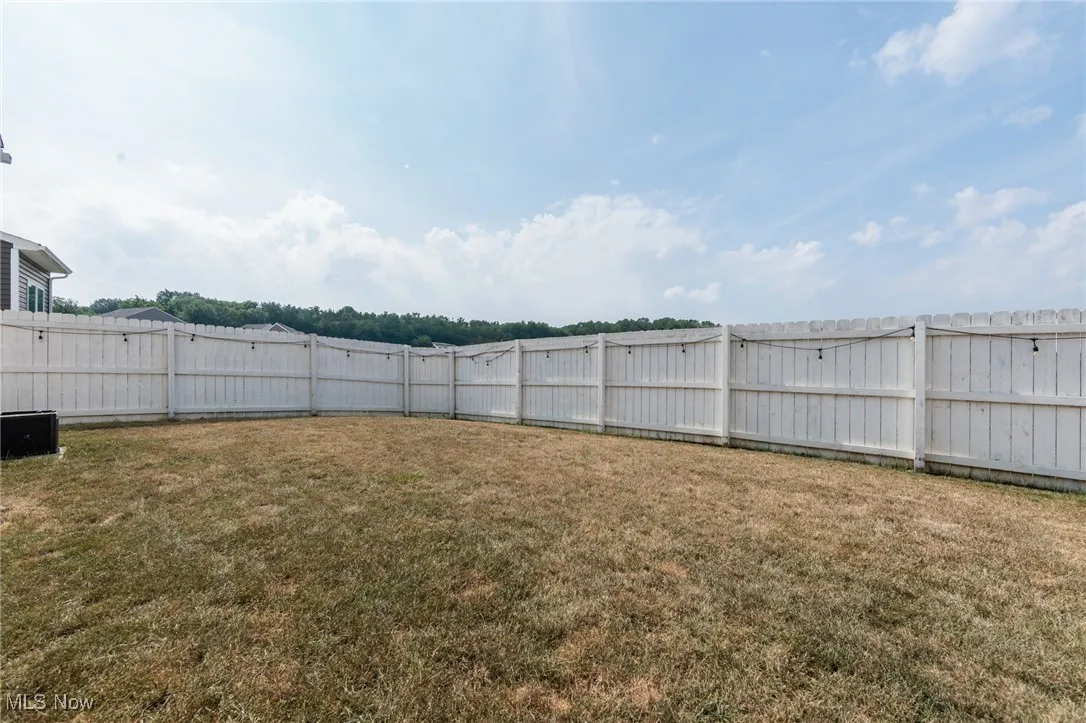 View of fenced backyard
