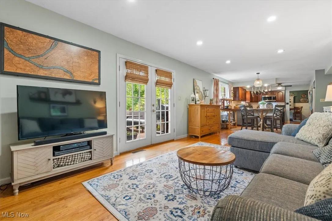 Family Room with double doors to rear deck