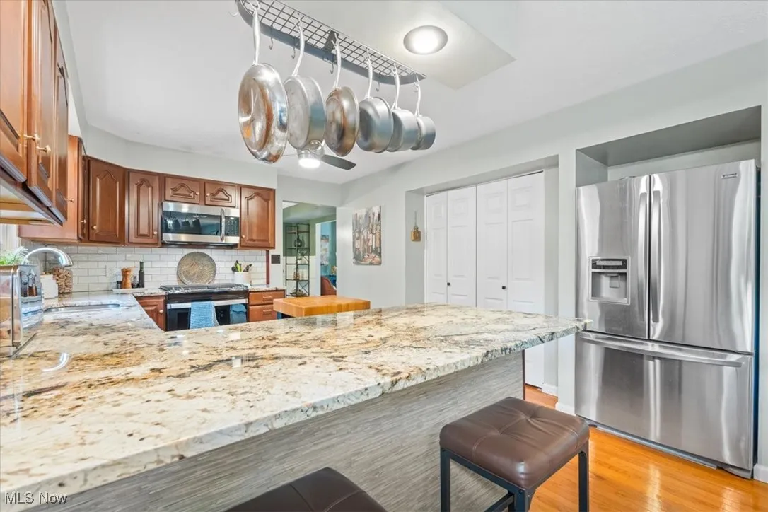 Kitchen with granite countertops