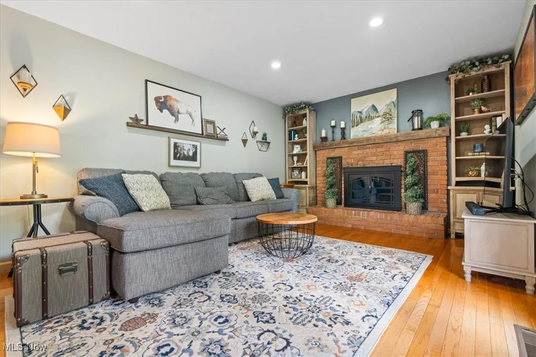 Family Room with gas log fireplace