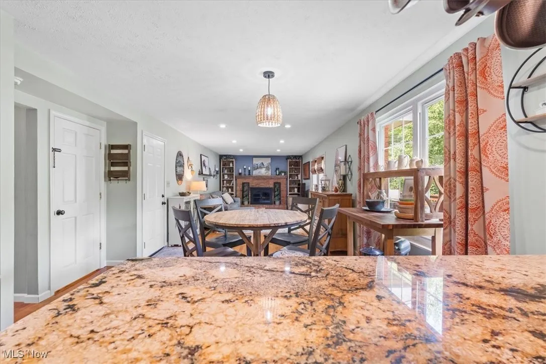 View of family room from kitchen bar