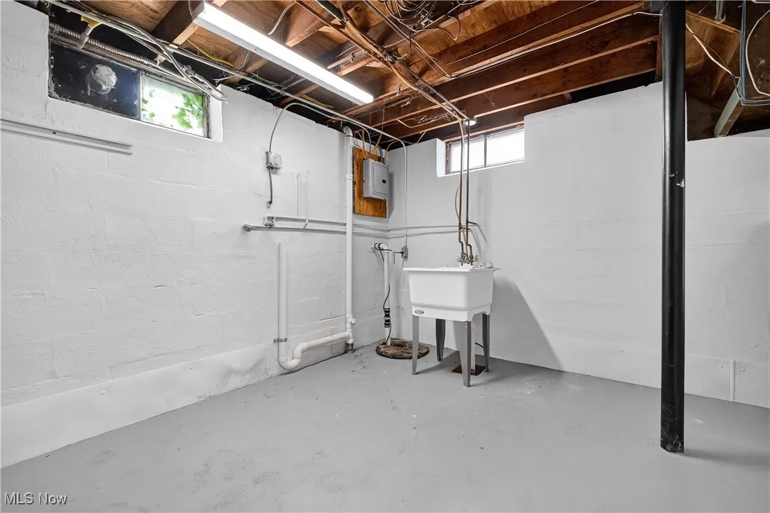 Basement laundry area