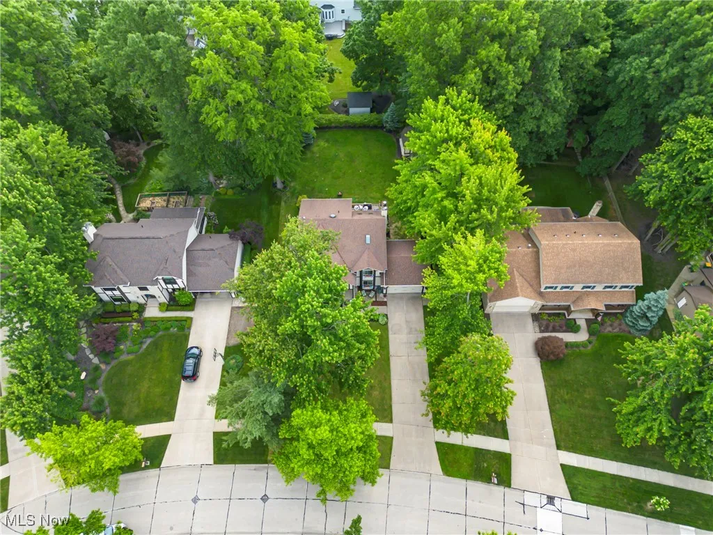 Aerial perspective of suburban area