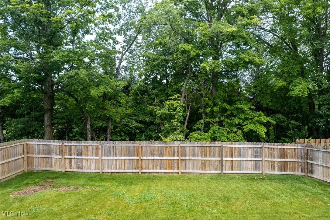 View of fenced backyard