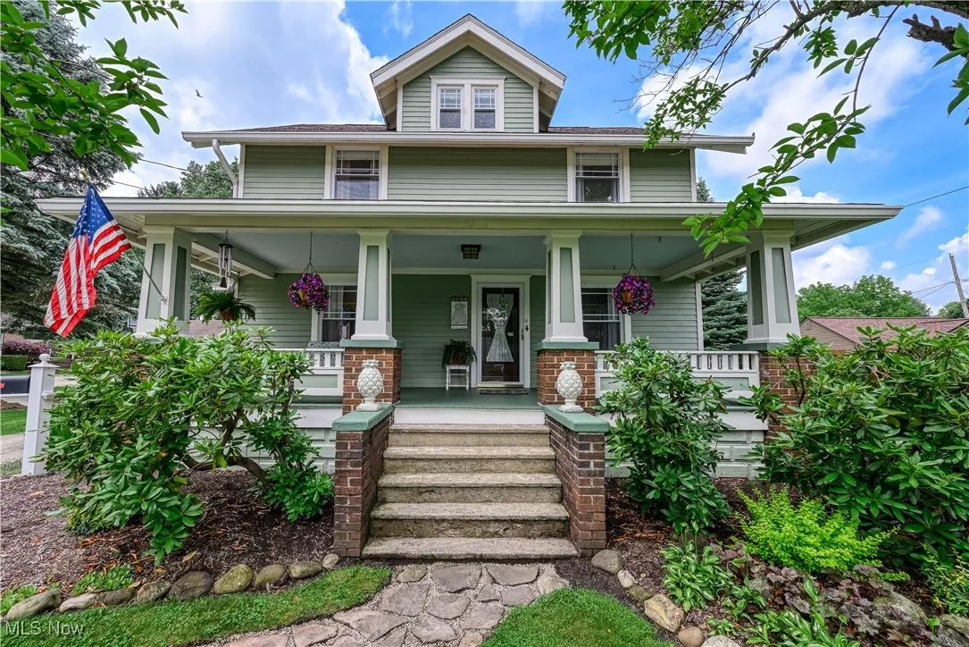 Well maintained 3 story colonial with a welcoming front porch. Mature landscaping. Newer windows and roof!
