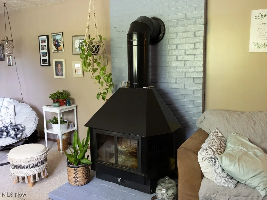 Detailed view of a wood stove