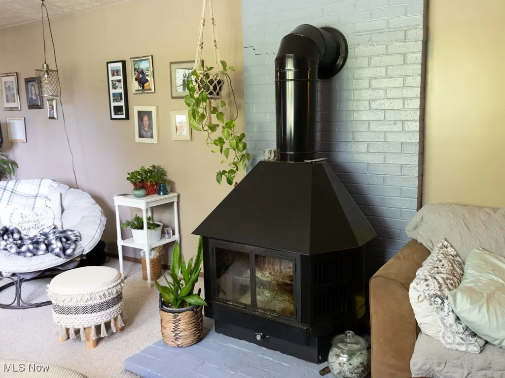 Detailed view of a wood stove