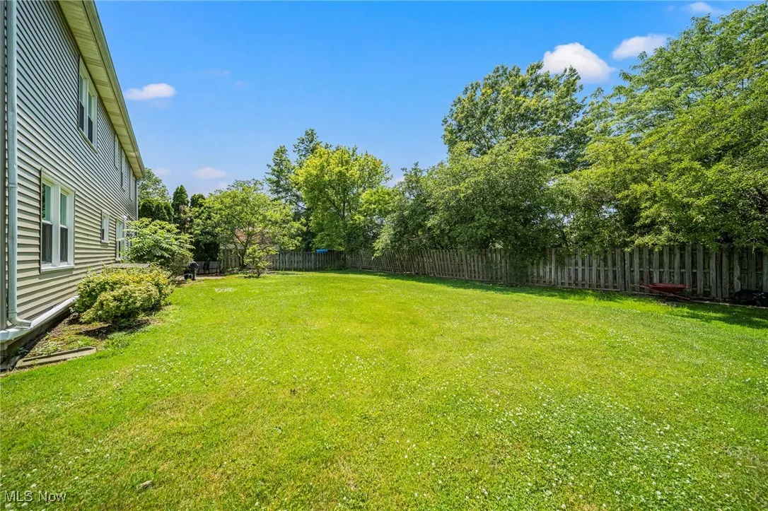 View of fenced backyard