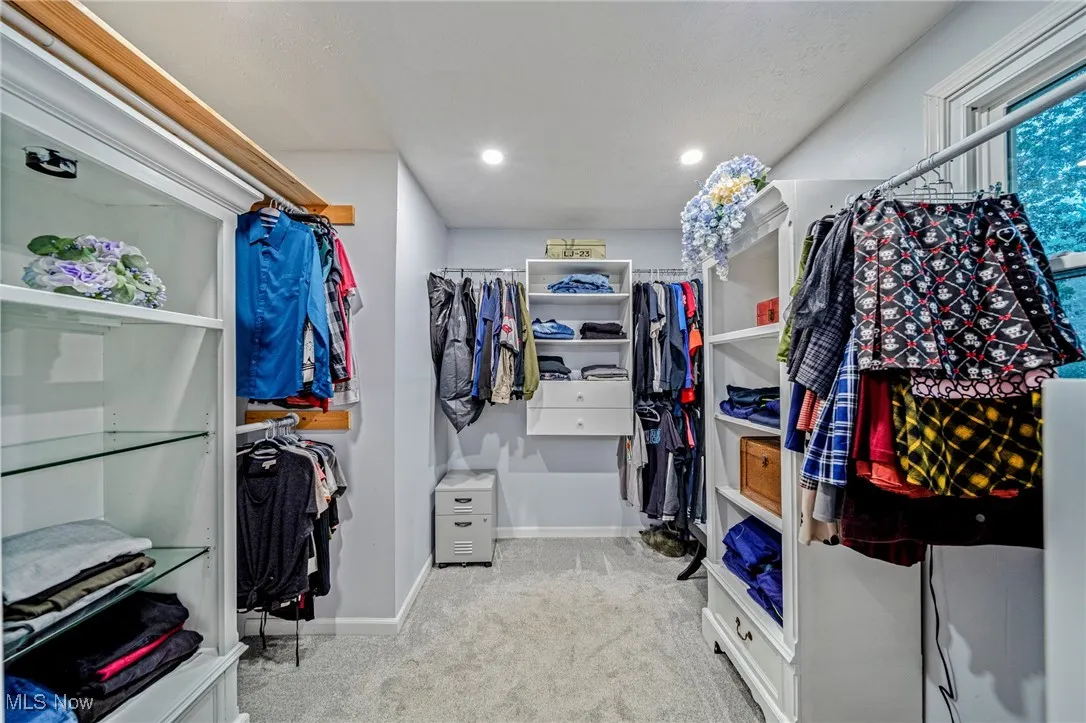 Spacious closet featuring carpet flooring