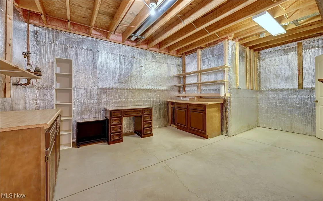 View of unfinished basement