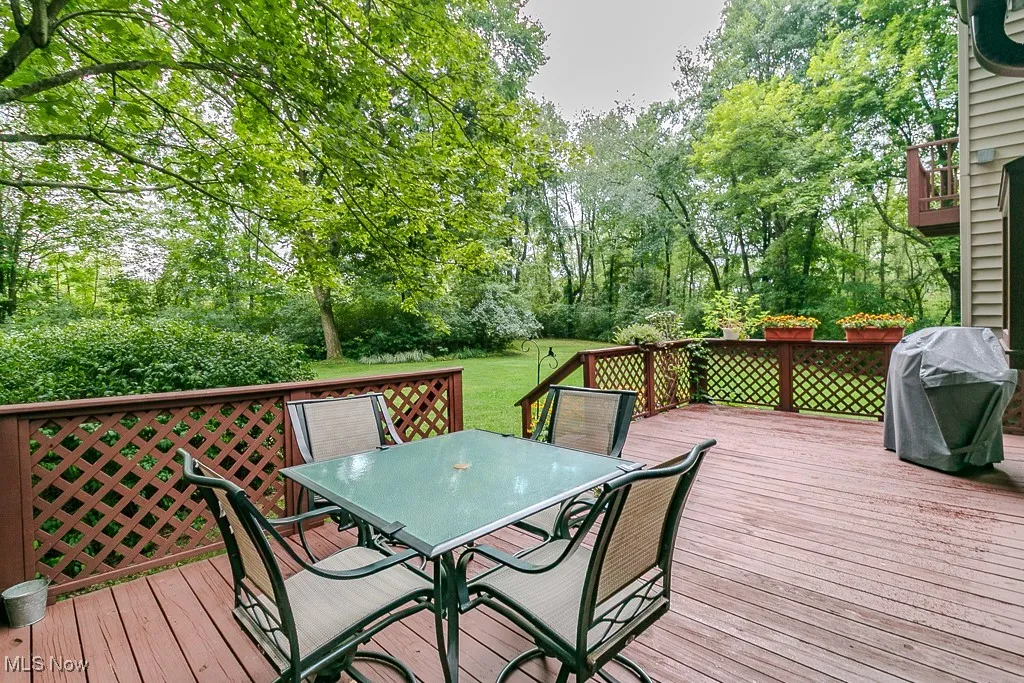 Deck with table and back yard​​‌​​​​‌​​‌‌​‌‌​​​‌‌​‌​‌​‌​​​‌​​ view