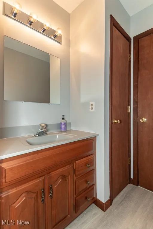 Main floor bathroom sink and closet