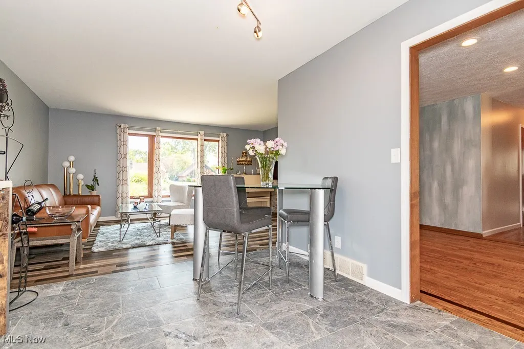 Dining room opens to living room