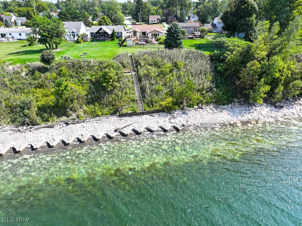 View looking south, aerial