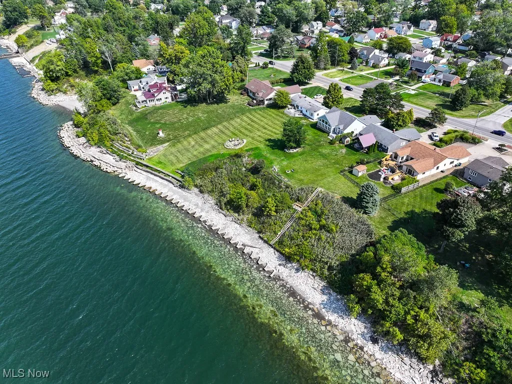 Aerial view of shoreline