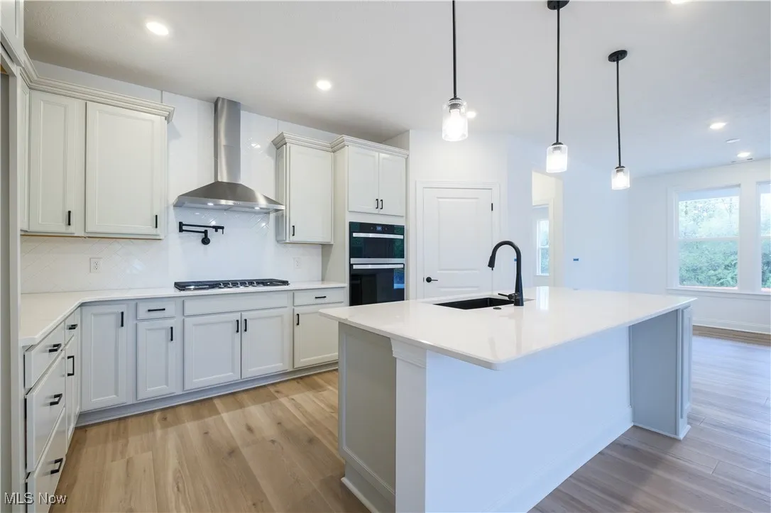 Quartz countertops and stainless appliances