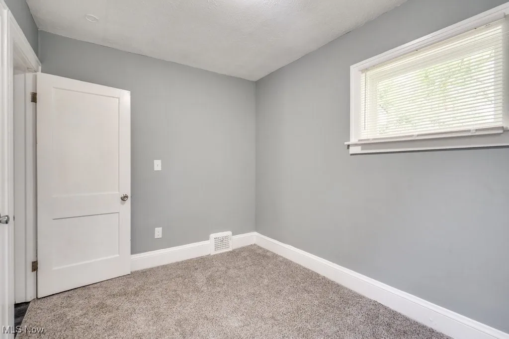 Carpeted empty room with baseboards