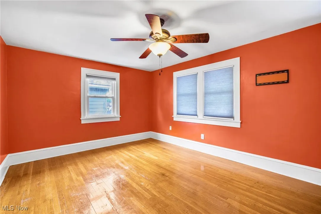 Bedroom with hardwood floors