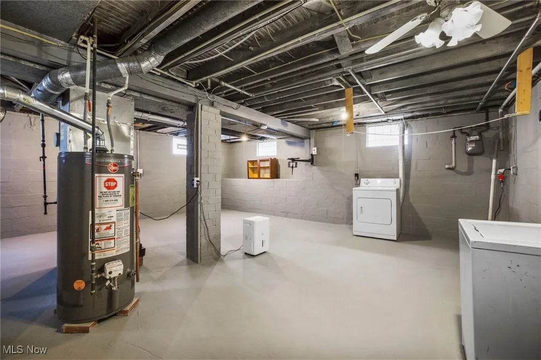 Basement with washer/ dryer
