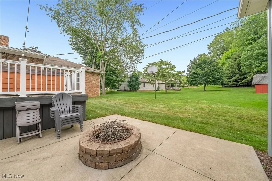 View of patio / terrace featuring a fire pit