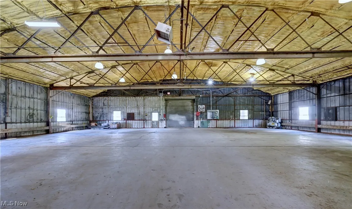 Garage with metal wall
