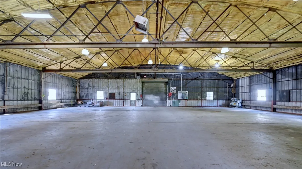 Garage with metal wall