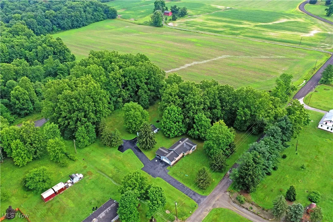 Aerial view of sparsely populated area