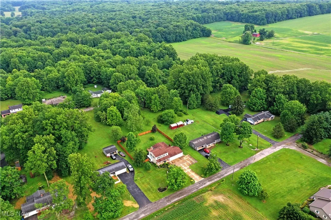 Aerial view of sparsely populated area