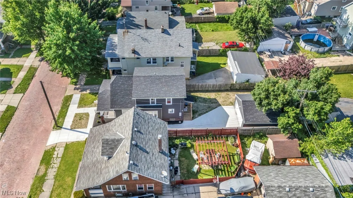 Aerial view of residential area