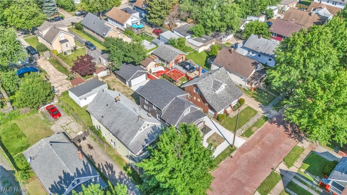 Aerial perspective of suburban area