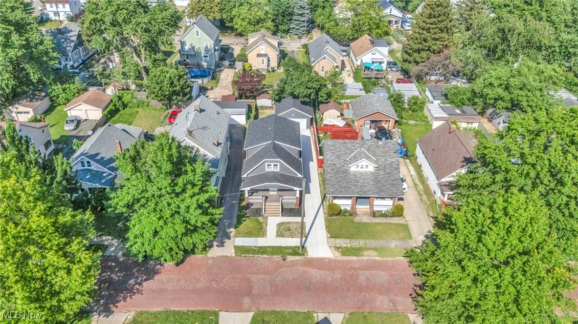 Aerial view of residential area