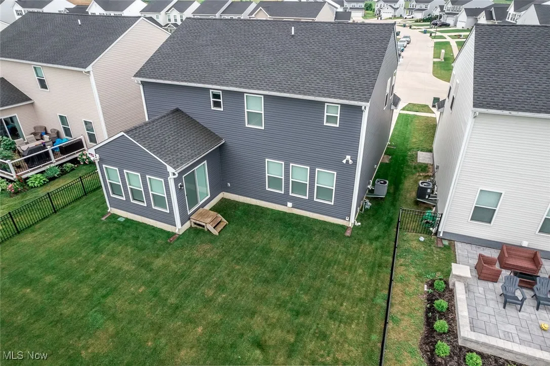 Aerial perspective of suburban area
