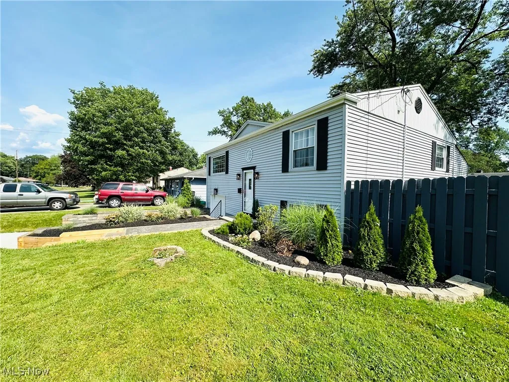 View of home's exterior with a garage