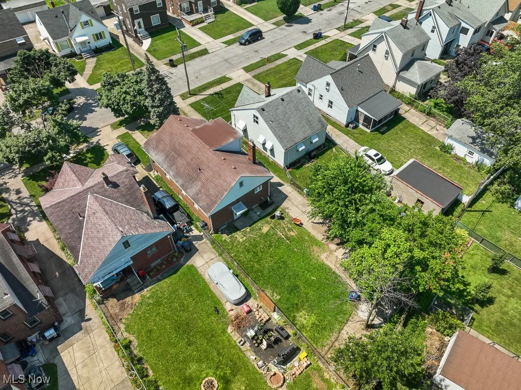 Aerial view of residential area