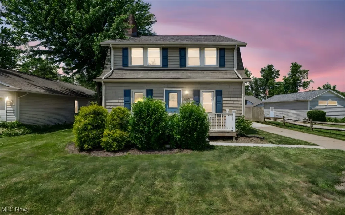 View of front of home with a chimney