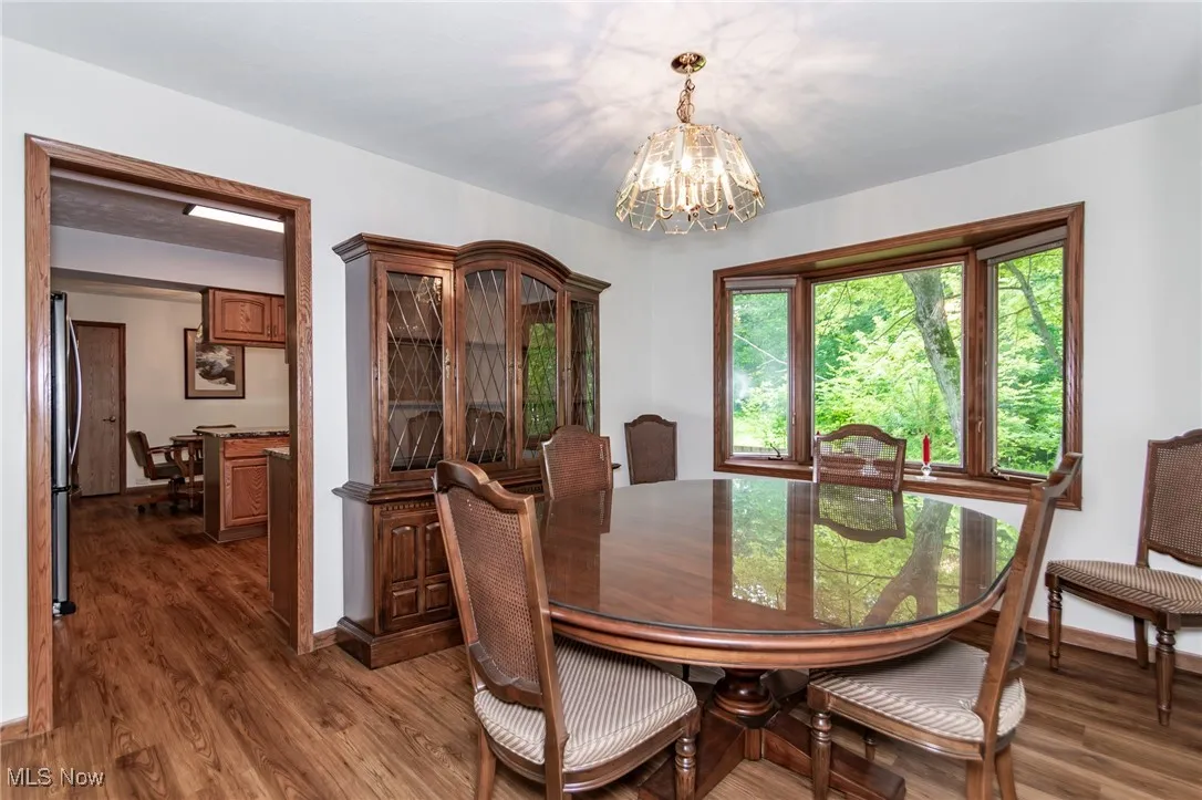 dining room with wood flooring
