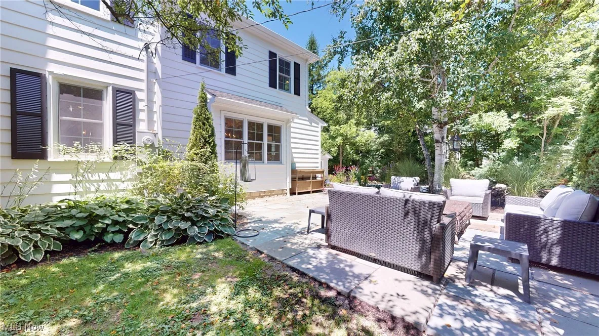 View of patio featuring large outdoor living space with new blustone terrace