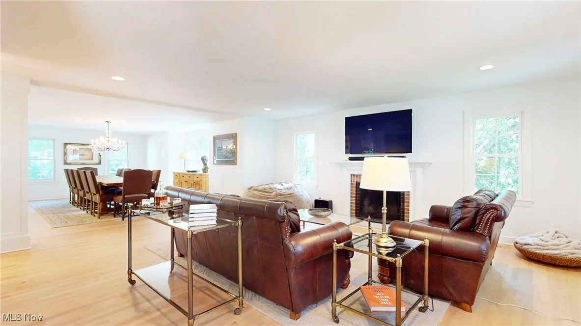 Family room with view into dining room