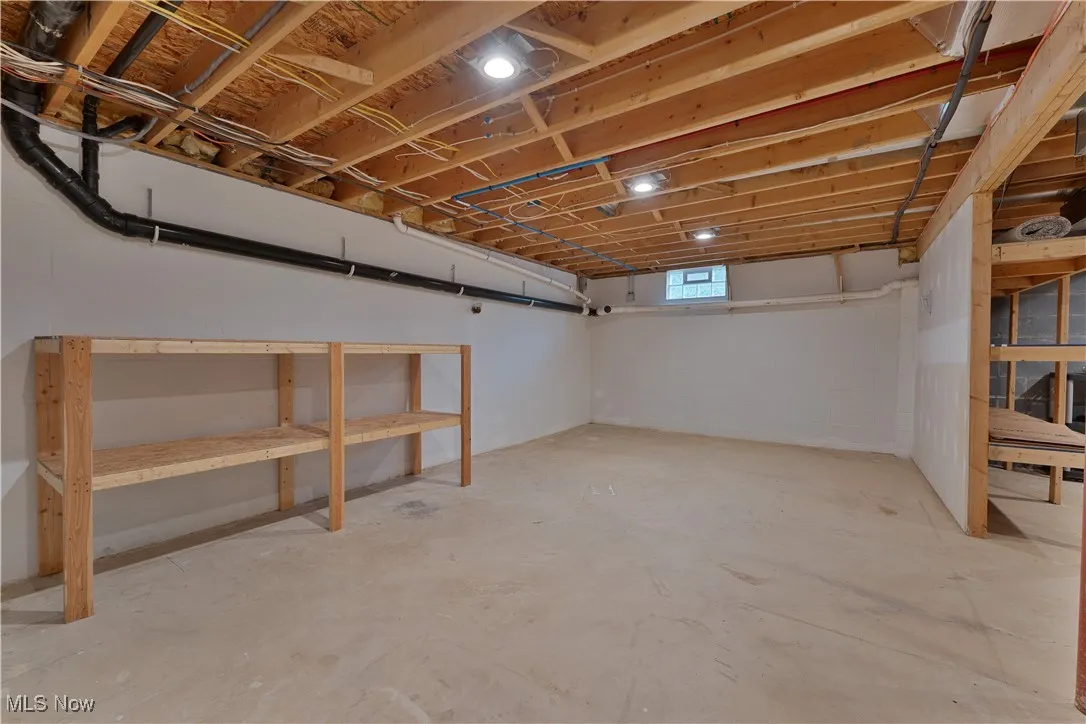 View of below grade area