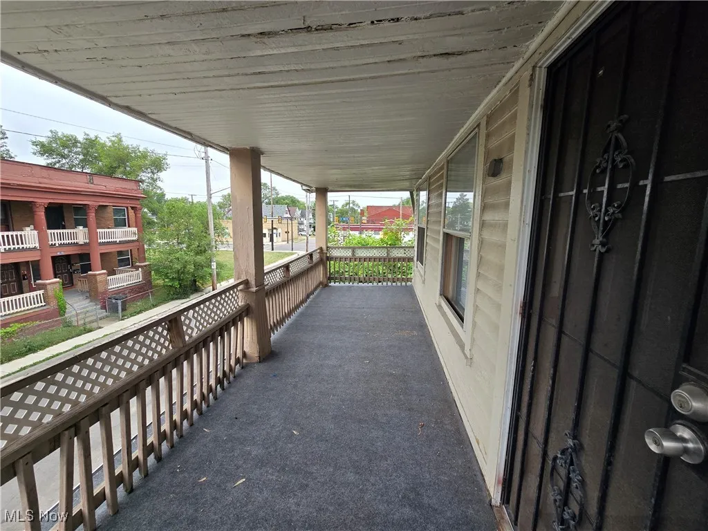 View of covered porch
