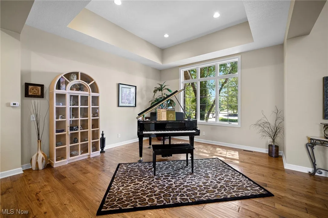 This is the dining room. Owners chose to place the piano here.