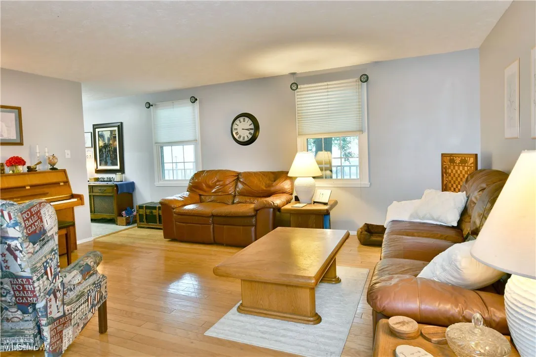 Living room featuring light wood-type flooring