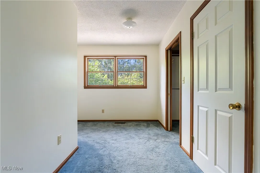 Virtually Staged 
 Living room with carpet and a textured ceiling