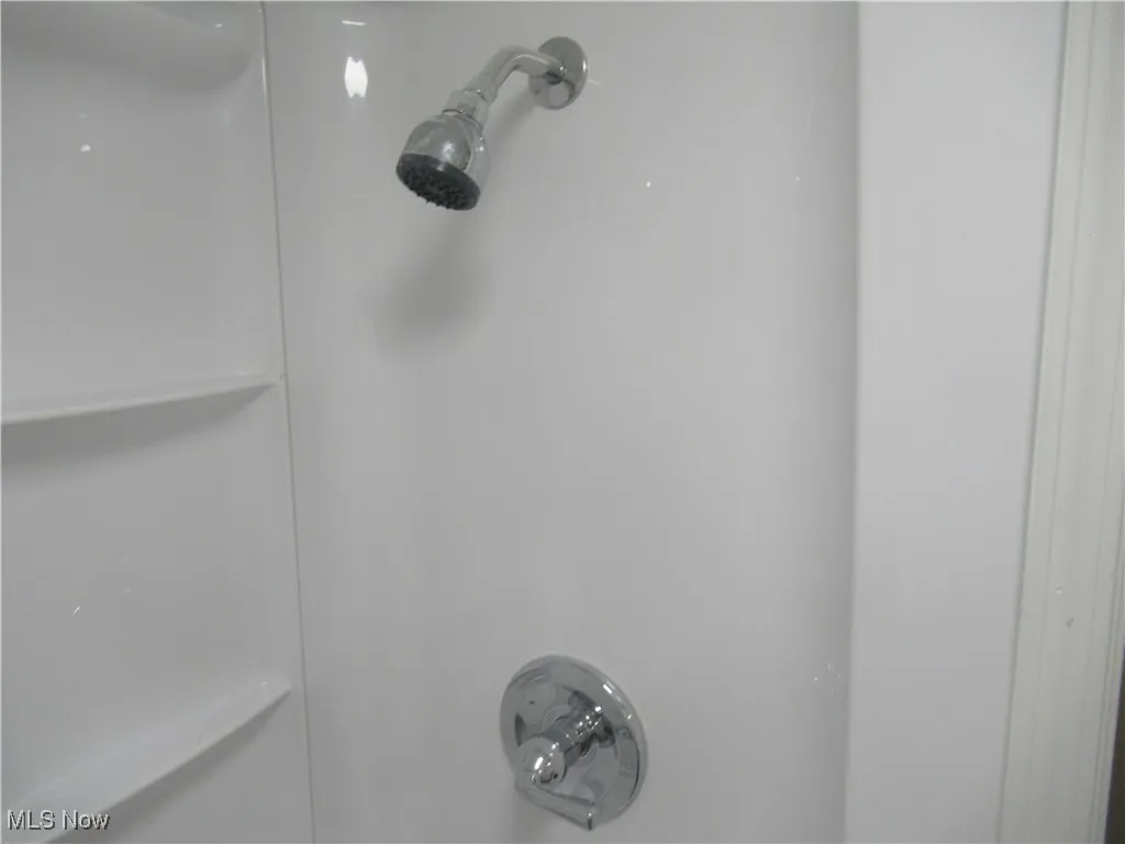 Bathroom view of a shower