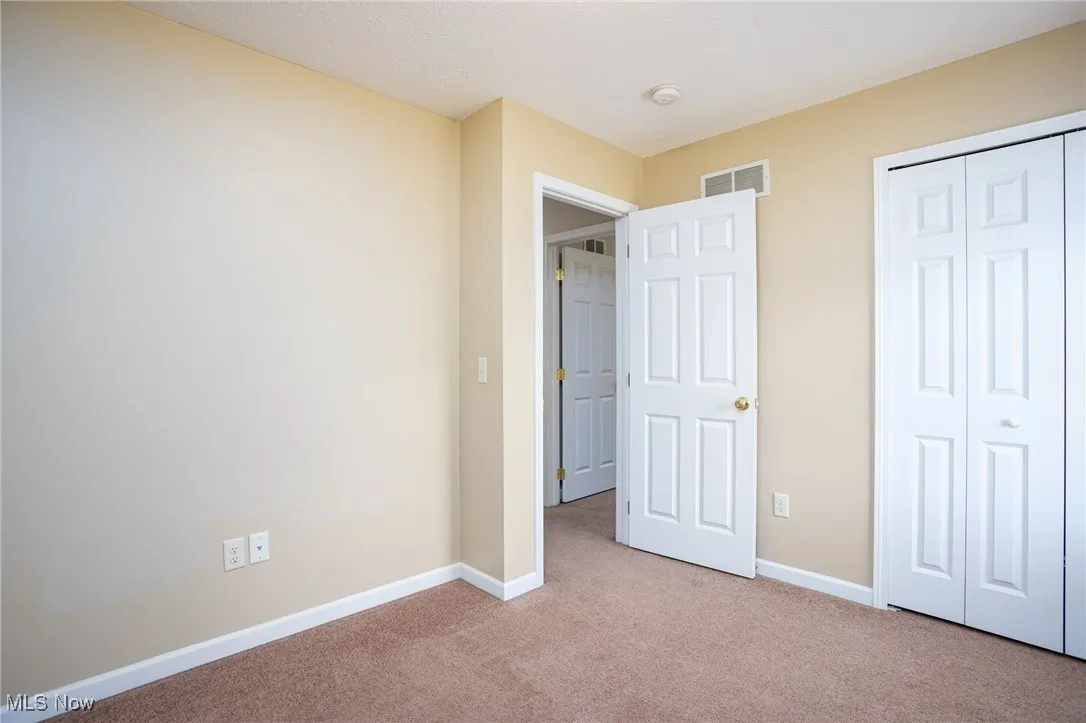 Unfurnished bedroom featuring carpet and a closet