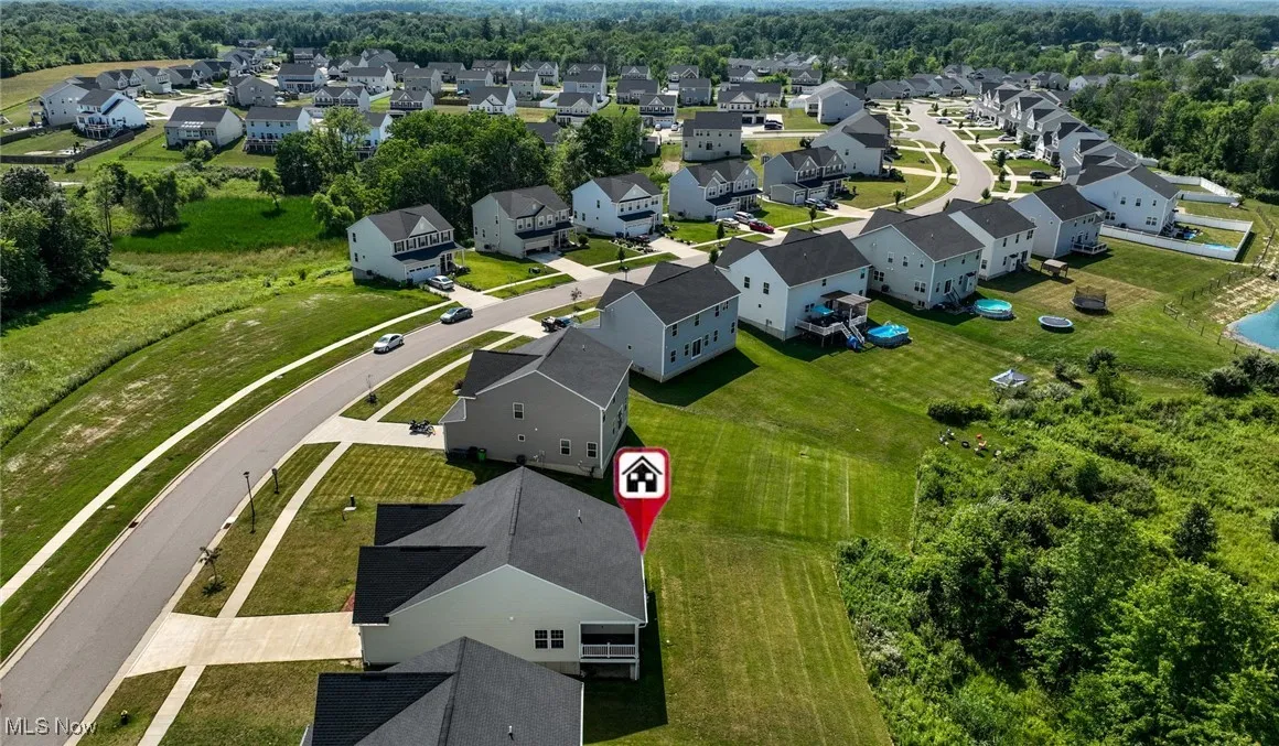 Aerial view of residential area