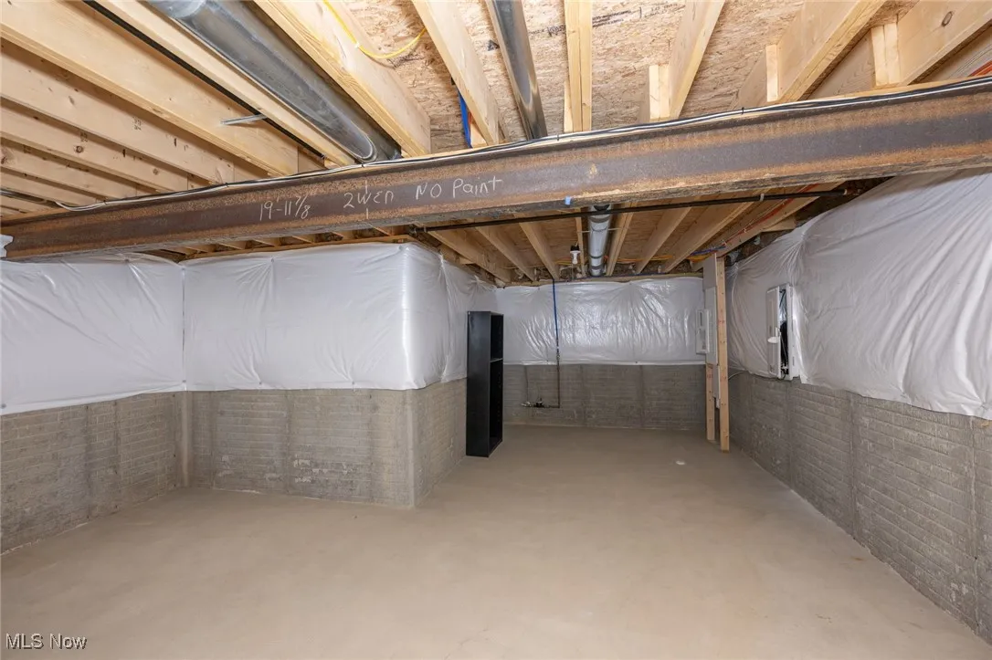View of unfinished basement