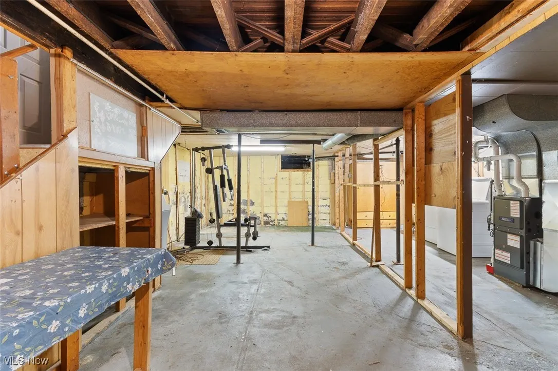 View of unfinished basement